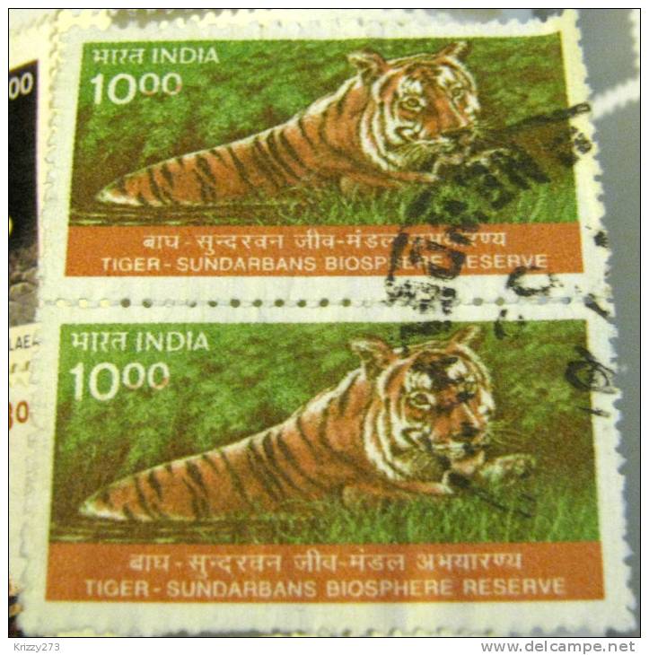India 2000 Tiger Sundarbans Biosphere Reserve 10.00 X2 - Used - Oblitérés