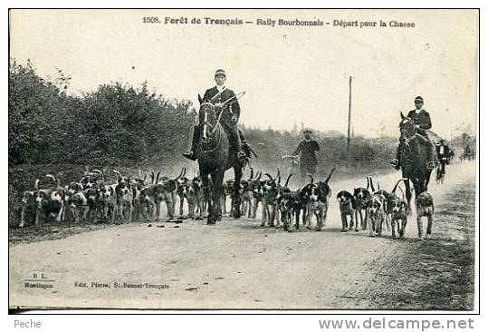 N°22533 -cpa Forêt De Tronçais -rally Bourbonnais -départ Pour La Chasse- - Chasse