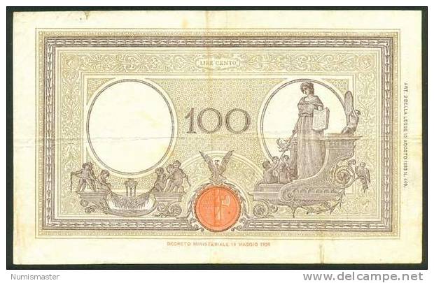 ITALIA , 100 LIRE  9.12.1942. - 100 Lire