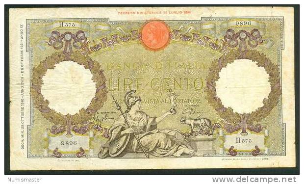 ITALIA , 100 LIRE  23.10 1940. - 100 Lire