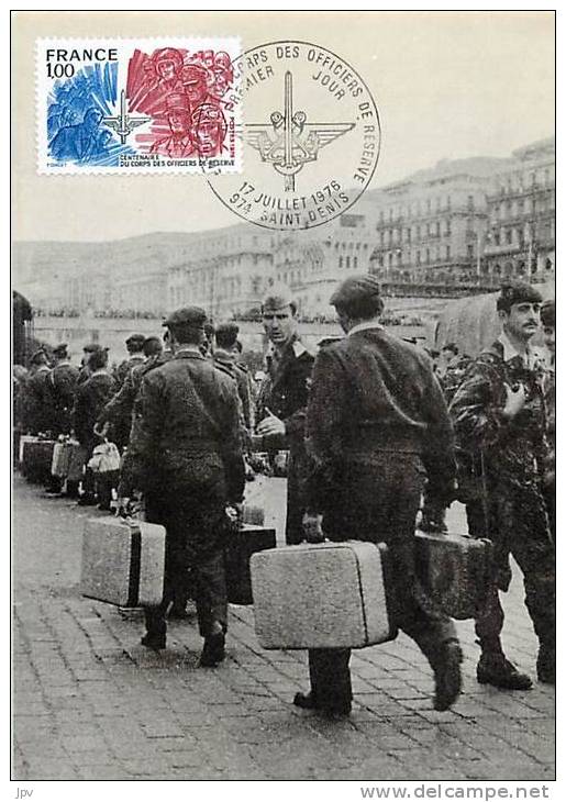 97 . SAINT DENIS . CARTE POSTALE 1ER JOUR . LES OFFICIERS DE RESERVE . - Saint Denis