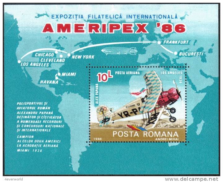 N12 Flight Airplane Aero Plane Vehicle Romania Stamp MNH - Collections