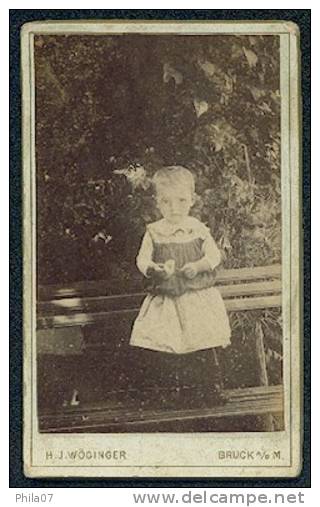 Fotografisches Atelier H. J. Woginger Bruck - Young Boy - Photo On Cardboard 6.5x11 Cm - Autres & Non Classés