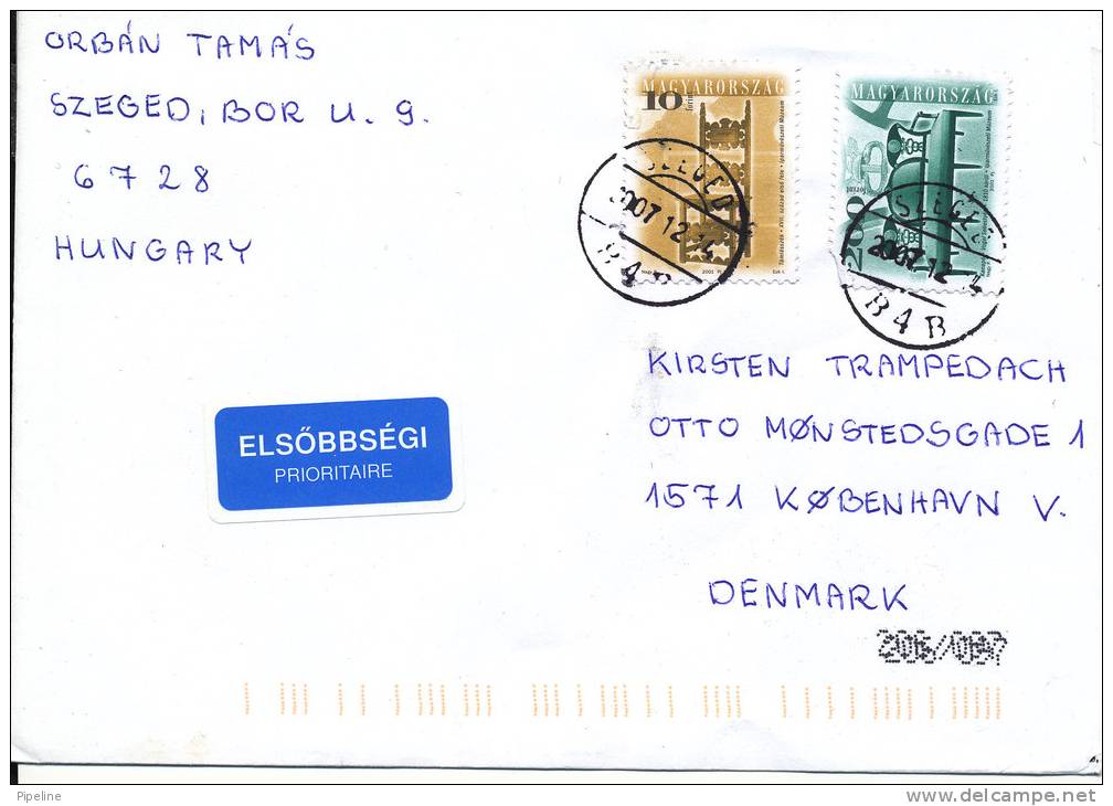 Hungary Cover Sent To Denmark 14-12-2007 - Lettres & Documents