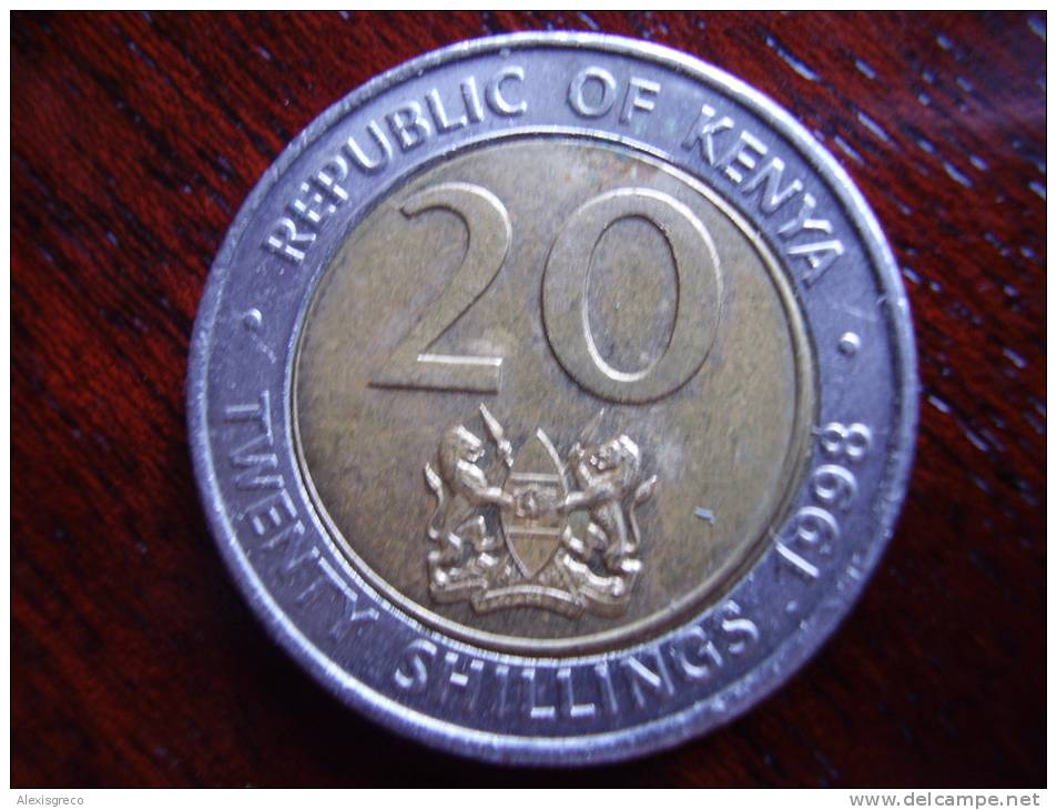 KENYA 1998  TWENTY SHILLINGS  ARAP MOI  USED COIN. - Kenya