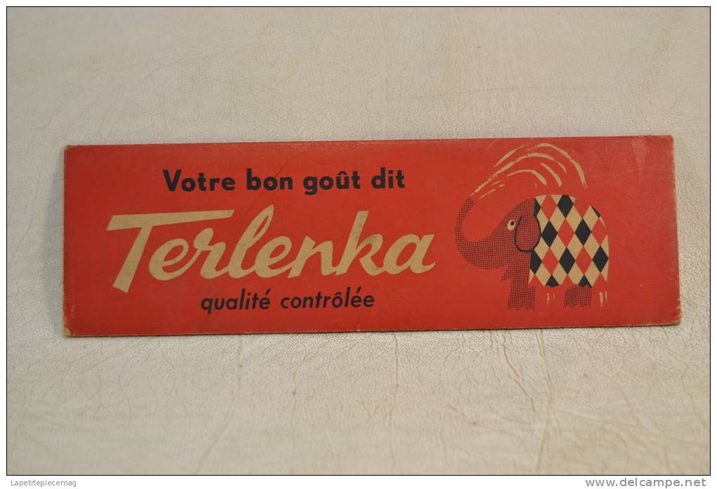 (AR5) Dessus De Présentoir Années 1960 - 1970, TERLENKA éléphant  . Vêtements Mode Textiles Design Pub Plv - Placas De Cartón