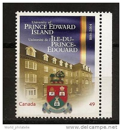 Canada 2004 N° 2075 ** Université, Ile-du-Prince-Edouard, Edifice, Emblèmes, Arbres - Neufs