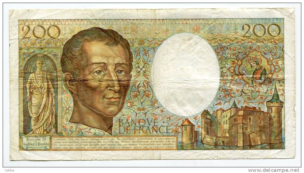 P France 200 Francs "" MONTESQUIEU "" 1981 # 3 - 200 F 1981-1994 ''Montesquieu''