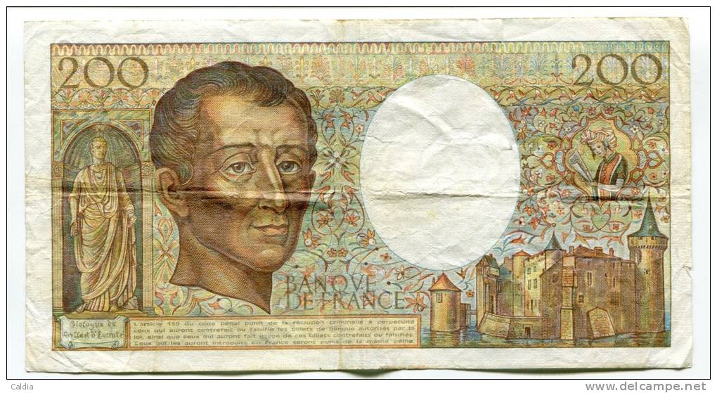 P France 200 Francs "" MONTESQUIEU "" 1987 # 5 - 200 F 1981-1994 ''Montesquieu''