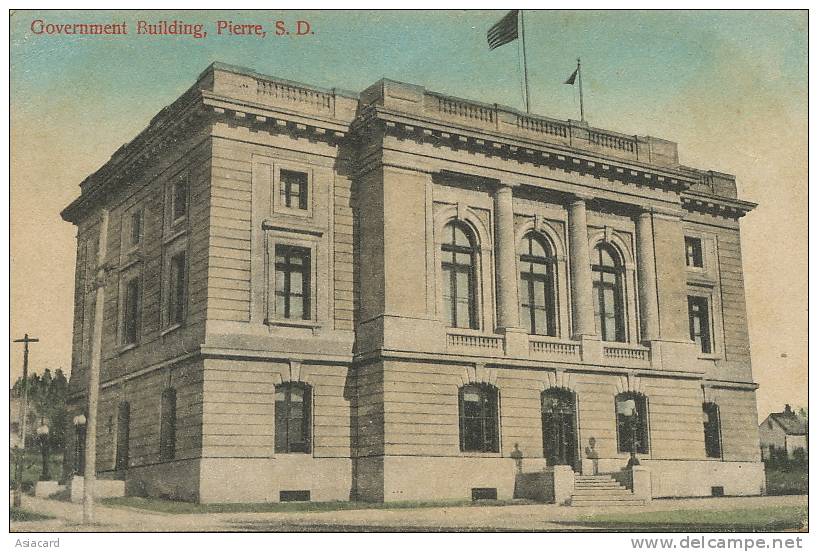 Pierre , South Dakota S.D. , Government Building  Edit Simon . Postally Used From Cuba 1911 - Andere & Zonder Classificatie