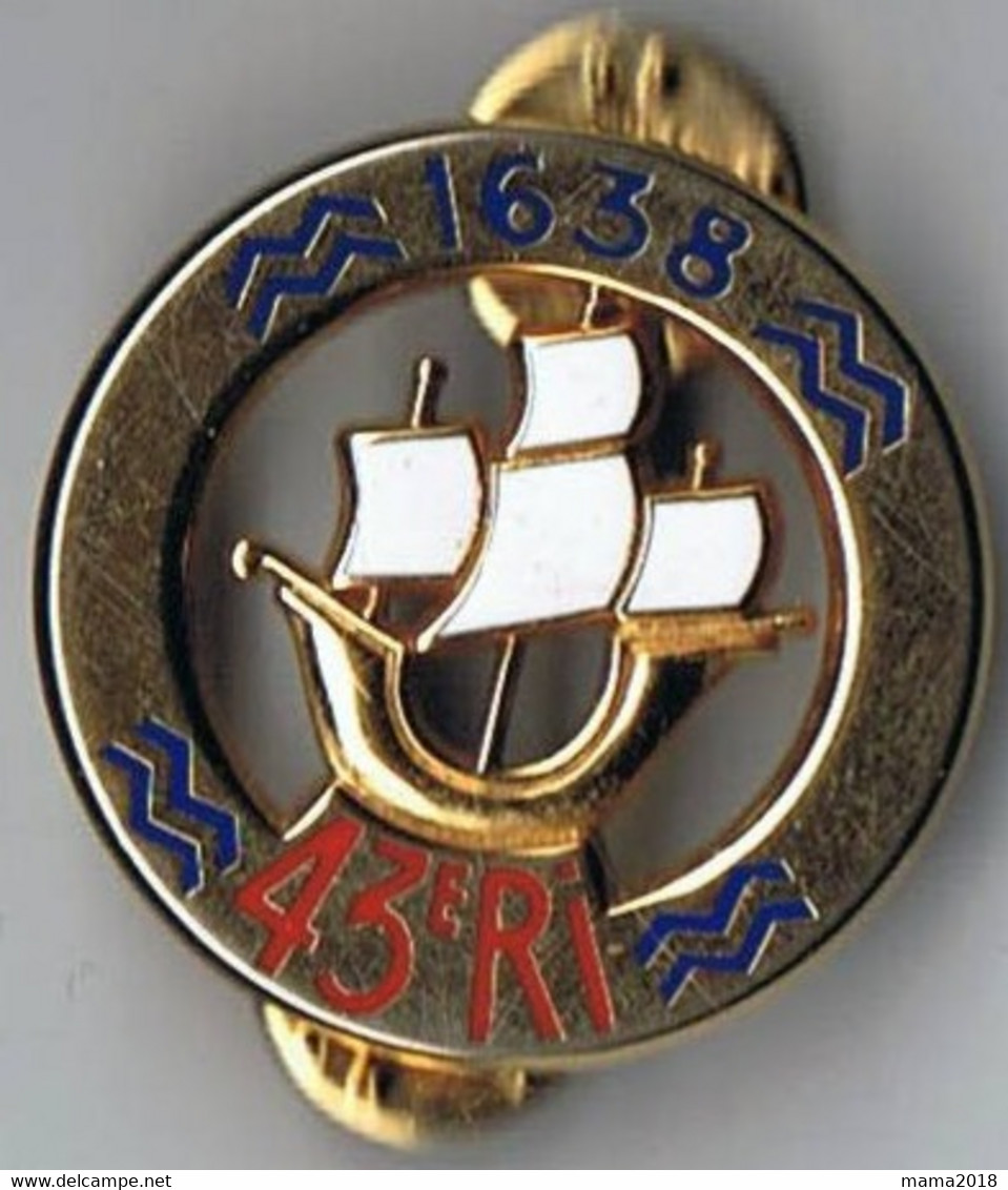 Médaille 43 Ieme RI       Drago   Neuve - Marine