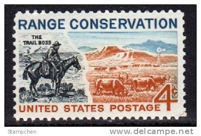 1961 USA Range Conservation Stamp Sc#1176 Mount Horse Ox Cow - Vaches