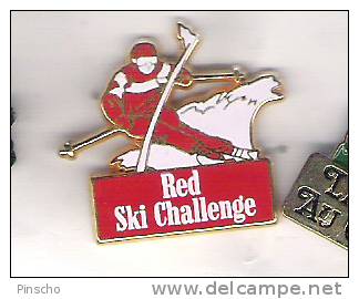 Pin's  RED SKI CHALLENGE Signé ARTHUS BERTRAND - Arthus Bertrand