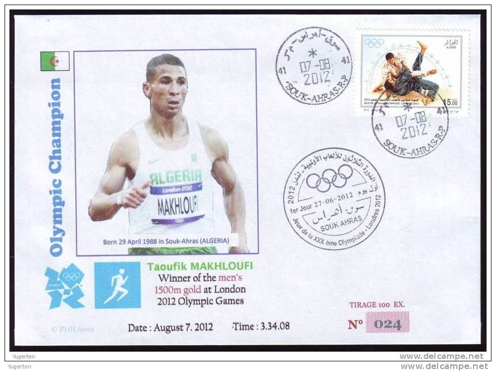 ALGERIA - 2012 - JO Londres - Athletics - Gold Medallist - 1500m - Makhloufi - Limited Edition - Verano 2012: Londres