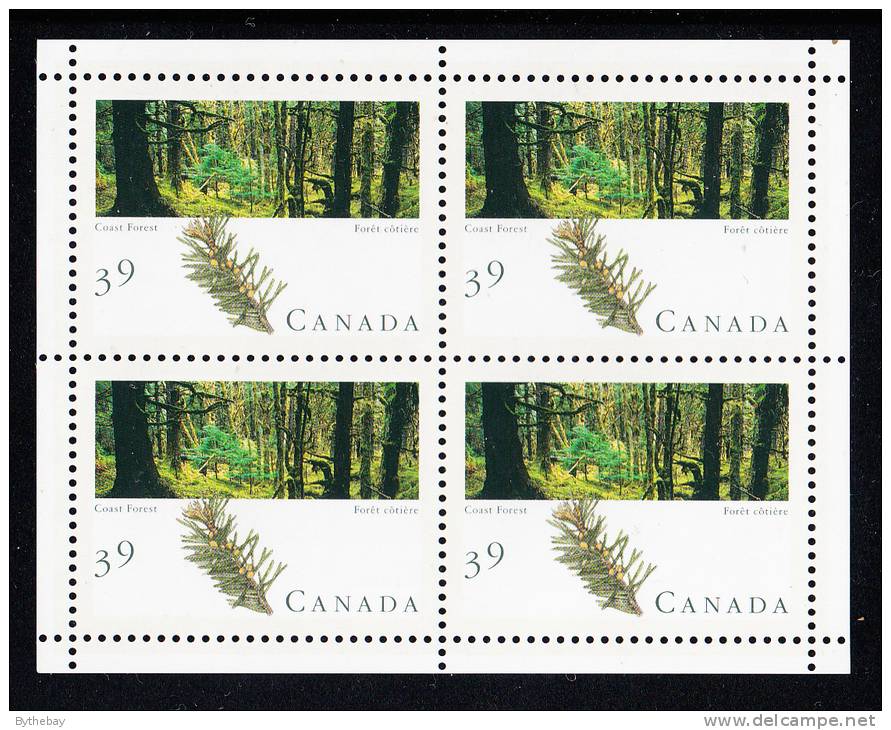 Canada MNH Scott #1285a Minisheet Of 4 39c Coast Forest - Neufs