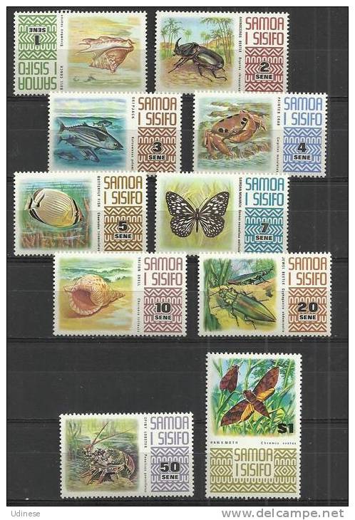 SAMOA AND SISIFO 1972 - DEFINITIVES - FULL SET - MH VERY LIGHTLY MINT HINGED - Samoa