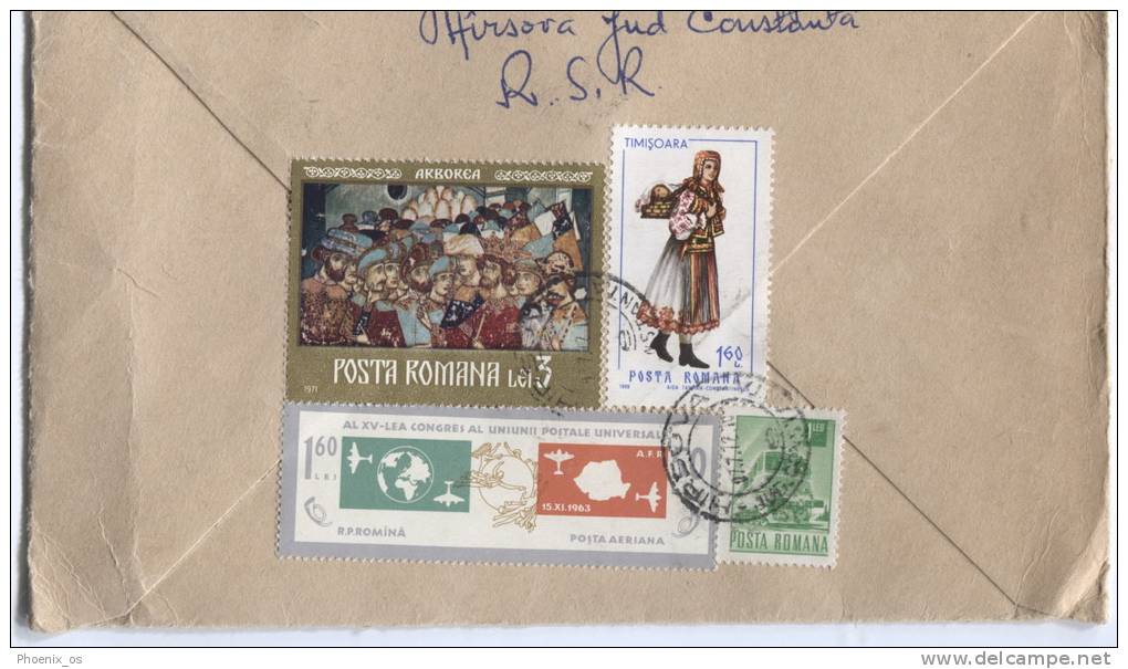 ROMANIA - Hirsova, Registered Letter, Air Mail, 1972. - Used Stamps