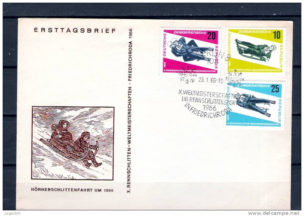 DEUTSCHE REPUBLIK, 25/01/1966  Weltmeisterschaften Rennschlittensport - INFRIEDRICHRODA  (GA1663) - Hiver 1964: Innsbruck