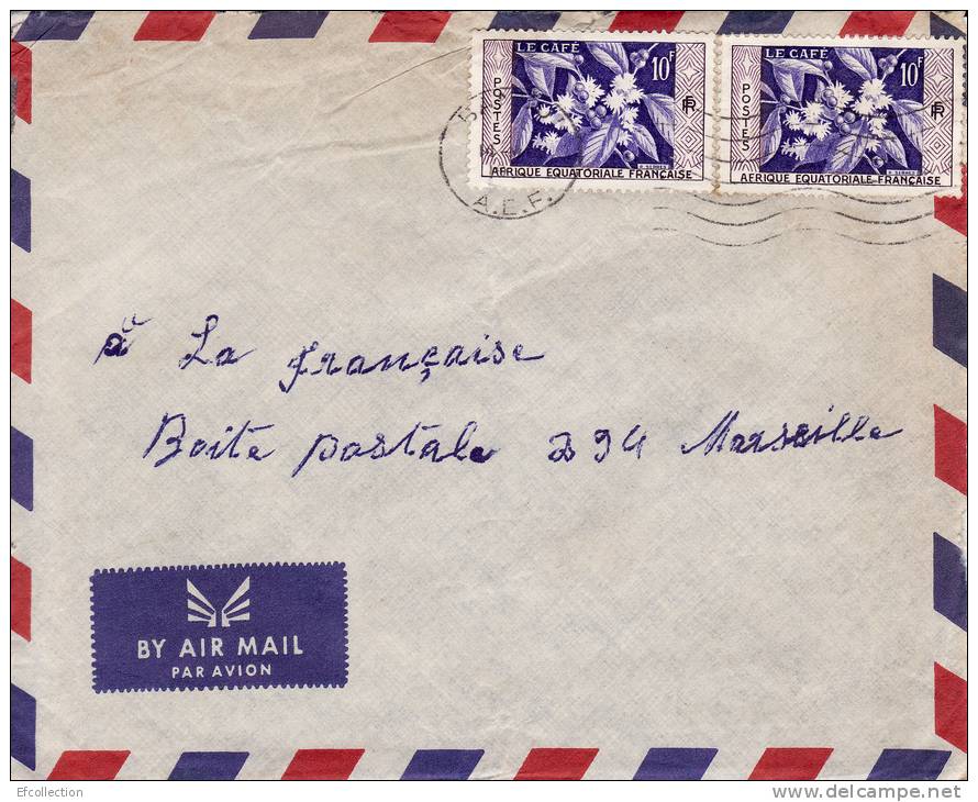 BANGUI - OUBANGUI - AFRIQUE - COLONIE FRANCAISE - N° 236 X 2 LE CAFE - LETTRE PAR AVION - Lettres & Documents