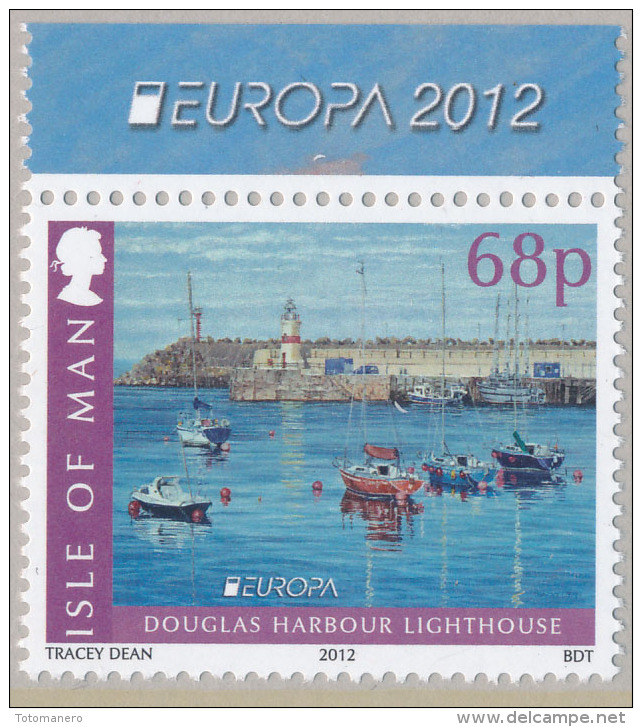 ISLE OF MAN/Insel Man EUROPA 2012 Douglass Harbour, 68p Blue Selvedge, From Sheet Of 10v** - 2012