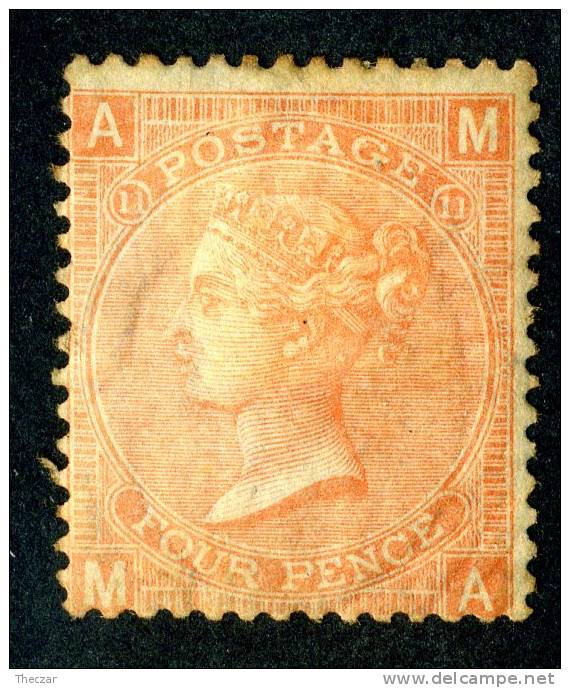 1869 GB  Sc43 Cat.$525.+ / SG#94 GBP 500. Plate 11+ Part Gum- (181 ) - Neufs