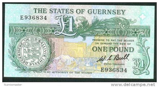 GUERNSEY , 1 POUND , P-48a , UNC - Autres & Non Classés