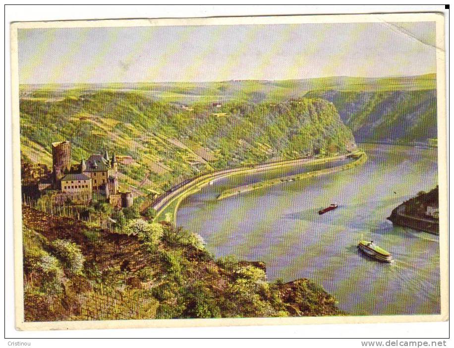 ALLEMAGNE Der Rhein Bei St Goarshaussen, Burg Katz Un Die Loreley - Loreley