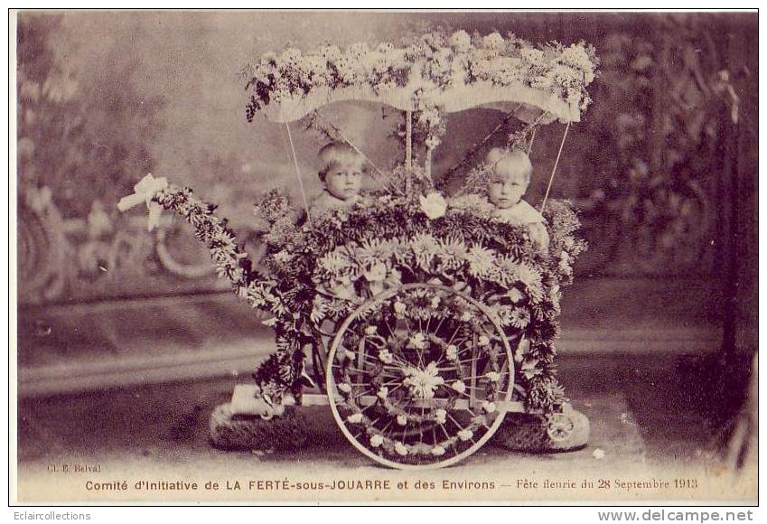 La Ferté Sous Jouarre     77       Attelage Fleuri Avec Enfants  (voir Scan) - La Ferte Sous Jouarre