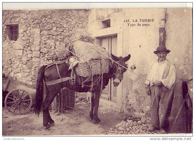 La Turbie   Type Du Pays ....Paysan Et Son  âne - La Turbie