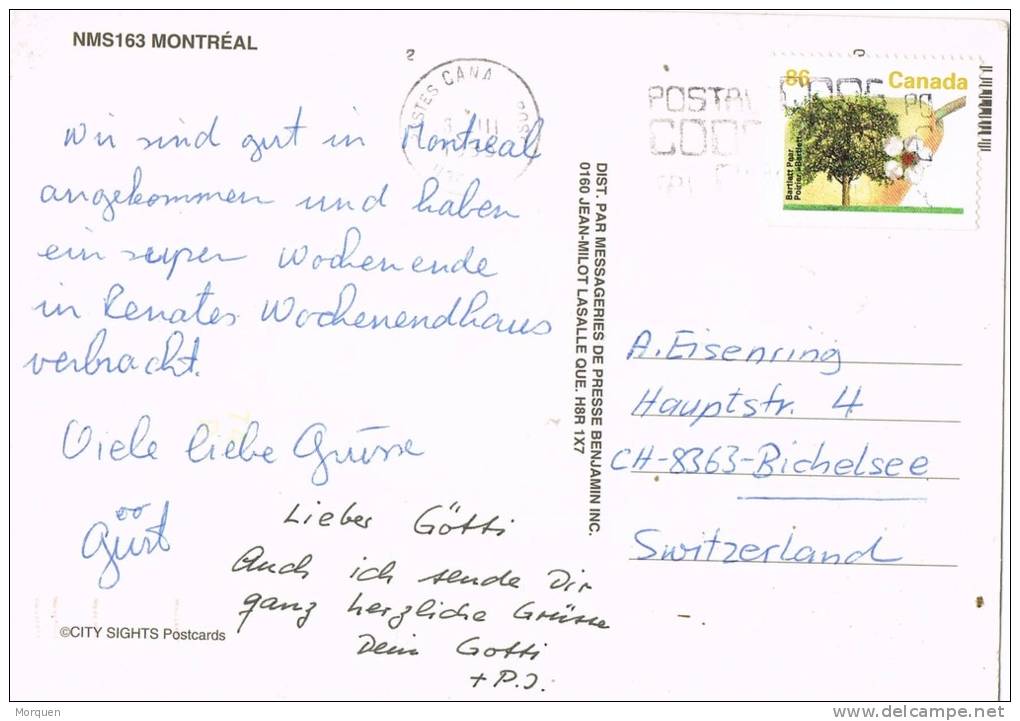 Postal MONTREAL (Canada) 1995. Vistas Diversas - Brieven En Documenten