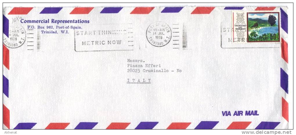TZ1014 - BERMUDA , Lettera Commerciale Per L' Italia. 14/7/1978 - Trinidad & Tobago (1962-...)