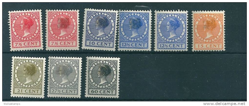 Netherlands 1924 SG 314a, 317a, 319a, 321c, 434, 326a, 331a, MM - Nuevos