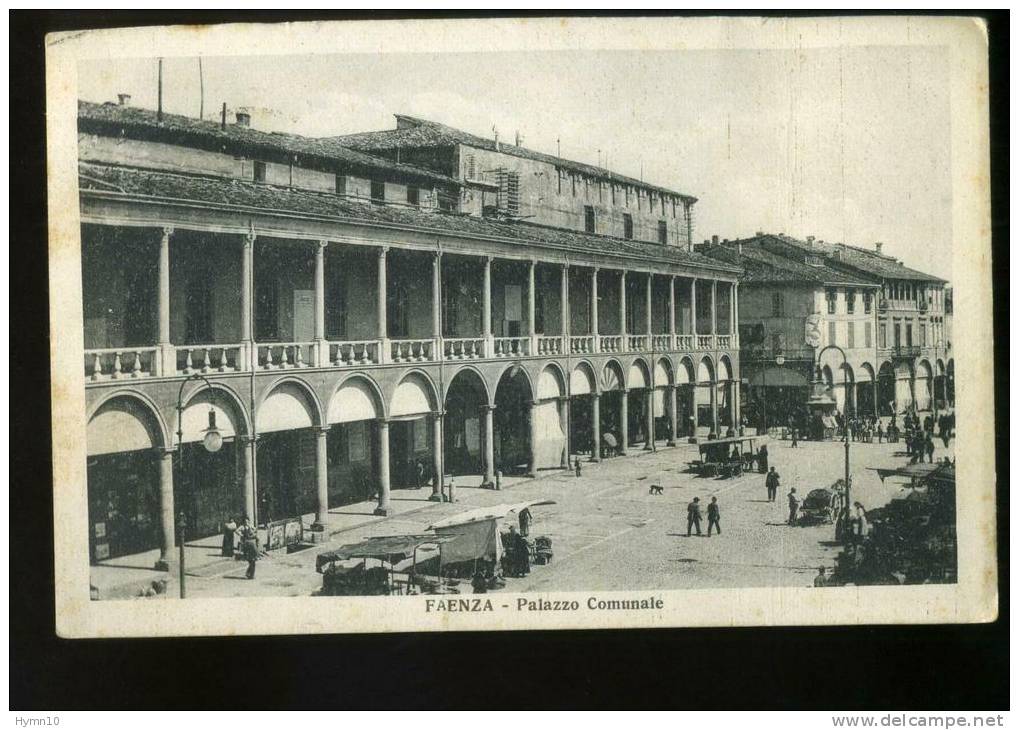 DB746-1931-FAENZA PIAZZA Del PALAZZO COMUNALE Con BANCARELLE-vera Foto B/N-cartolina Viaggiata - Faenza