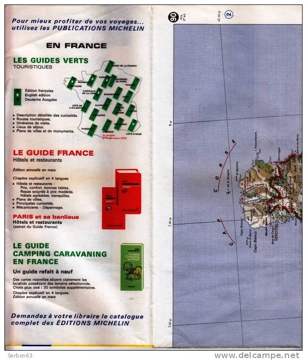 CARTE MICHELIN N°90 STOCK LIBRAIRIE MANUFACTURE FRANCAISE DES PNEUMATIQUES TOURISME FRANCE 1974 CORSE - Kaarten & Atlas