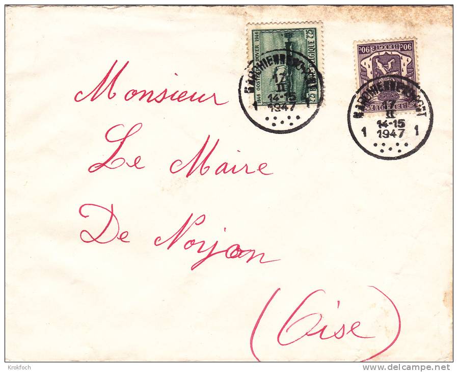 Marchinne Au Pont 1947 - Cachet à Points - Brief Letter Lettre - Postmarks - Points