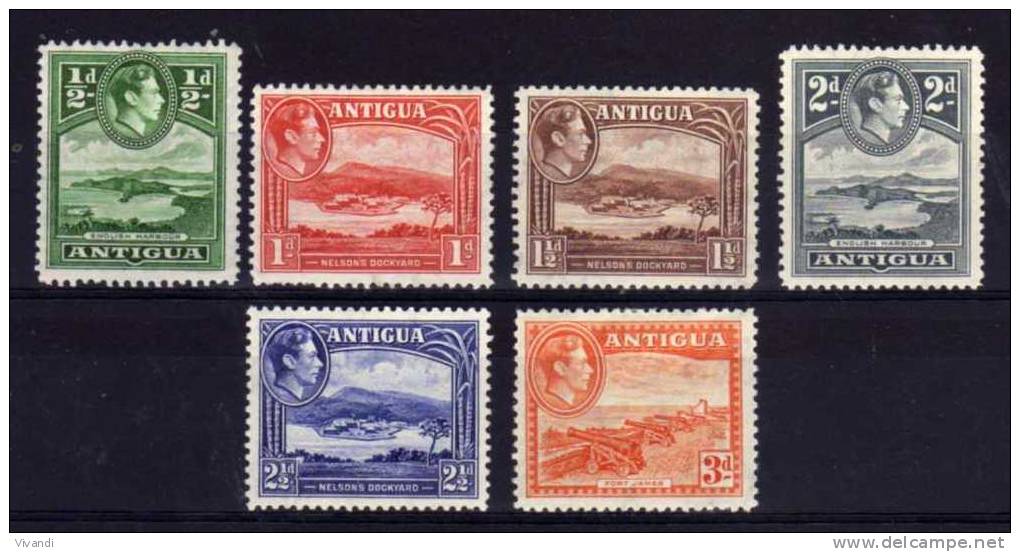 Antigua - 1938 - Definitives (Part Set) - MH - 1858-1960 Kolonie Van De Kroon