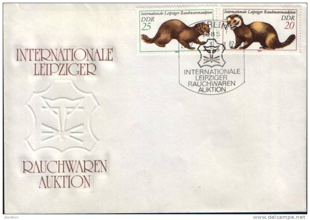 Germany-Envelope Occasionally 1982-mink And Polecat;visons Et Putois;Nerz Und Iltis - Nager