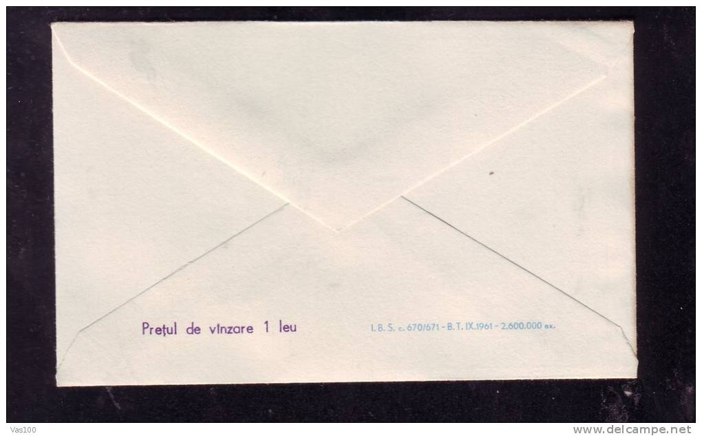 RABIT,LAPINS,1961,COVER STATIONERY,ENTIER POSTAL,UNUSED,VERY RARE,ROMANIA - Lapins