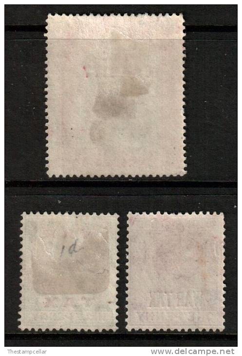 Bahamas SG 97/97 & 101, 1918/1919 War Tax 1/2d & 1d MH* - 1859-1963 Crown Colony