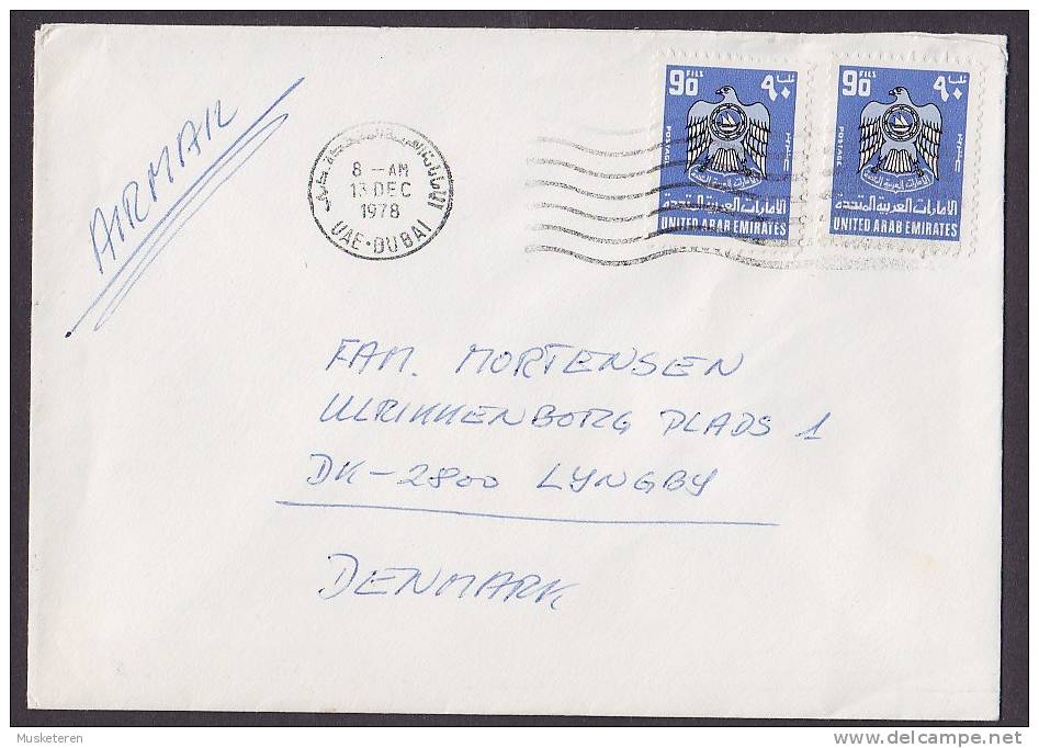 ## United Arab Emirates Airmail DANISH TRADE OFFICE Helge Stapel UAE DUBAI 1978 Cover Brief To LYNGBY Denmark (2 Scans) - Dubai