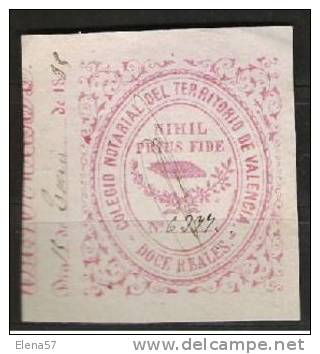 1531-FISCAL 1863 COLEGIO NOTARIAL VALENCIA 12 RLS.ILUSTRE COLEGIO NOTARIAL DE VALENCIA.AÑO 1863.EN DIFERENTES LOTES OF - Fiscaux