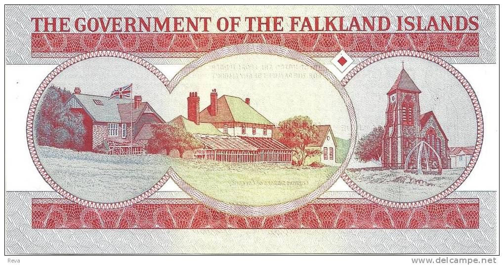 FALKLAND ISLANDS 5 POUNDS RED QEII HEAD FRONT BUILDINGS CHURCH BACK DATED 14-06-2005 UNC P.NEW READ DESCRIPTION!!!!! - Falkland