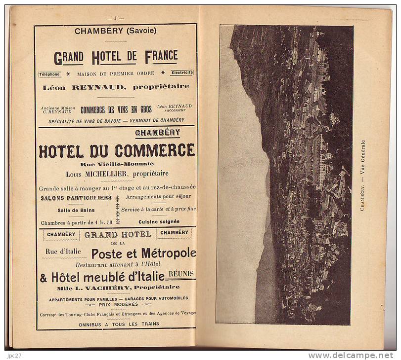 RARE Guide 1902 Du Syndicat D´Initiative De SAVOIE  De CHAMBERY Et AIX LES BAINS Nombreuse Pub  Et Photos - France