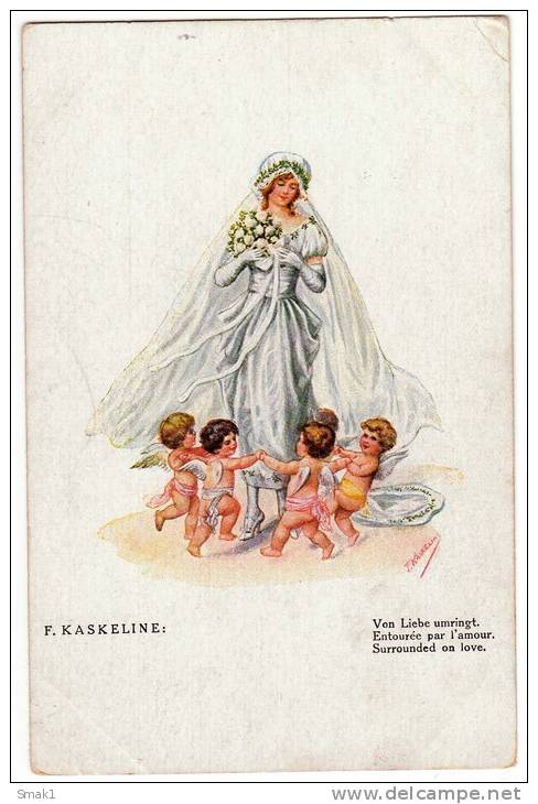 ILLUSTRATORS F. KASKELINE "SURROUNDED ON LOVE" WSBS Nr. 6592 OLD POSTCARD - Kaskeline