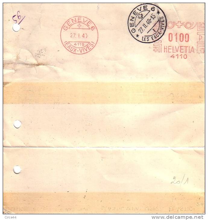 SUISSE.COURRIER EXPRES.CACHET ROUGE ET NOIR GENEVE. - Frankiermaschinen (FraMA)