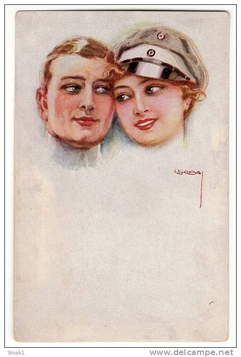 ILLUSTRATORS USABAL COUPLE PFB Nr. 3964/6 OLD POSTCARD 1916. - Usabal