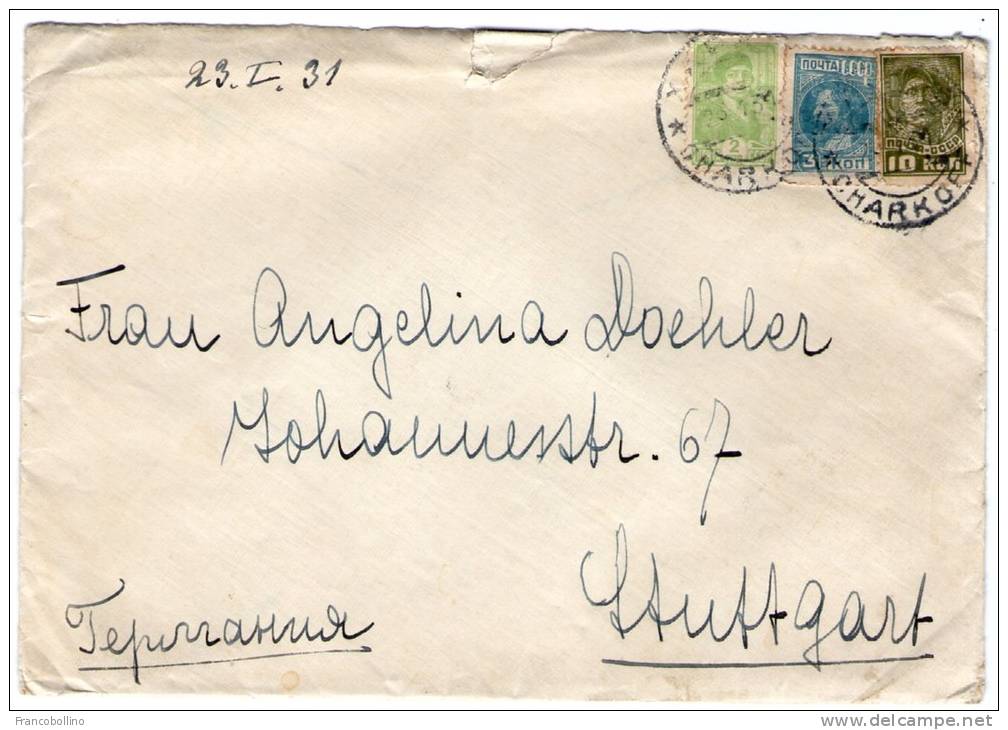 RUSSIA/RUSSIE-COVER FROM KHARKOV-UKRAINE TO GERMANY 1931/ITALIAN VICE CONSULATE - Brieven En Documenten