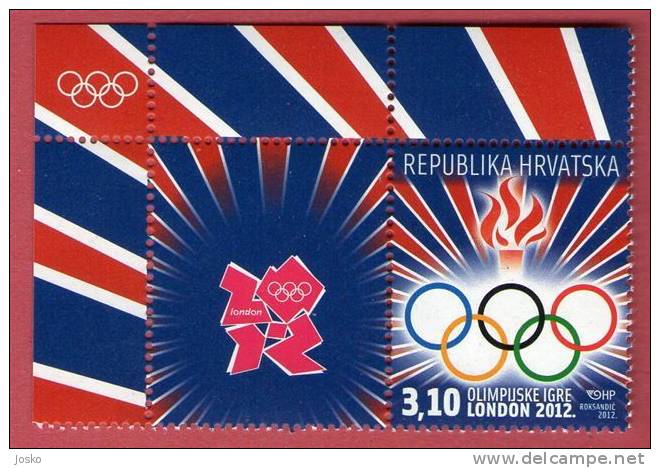 JEUX OLYMPIQUES LONDRES 2012.( Croatie Timbre + Label MNH** ) Olympic Games Olympics Juegos Olímpicos Olympiade Olimpiad - Verano 2012: Londres