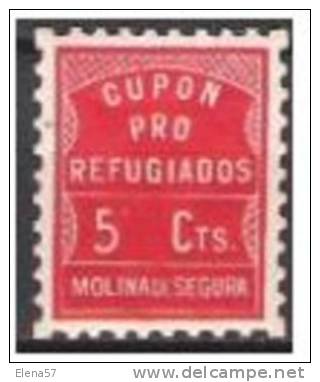 760-SPAIN CIVIL WAR LOCAL MOLINA SEGURA MURCIA GUERRA CIVIL REFUGIADOS 5 CTS* - Emissions Républicaines