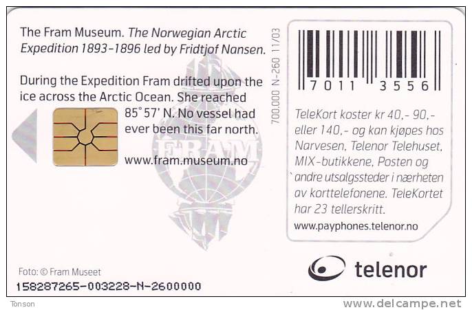 Norway, N260A, Fram Museum, Ship, 2 Scans. - Norway